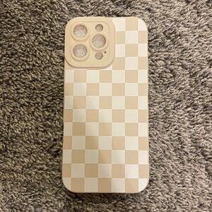Checkered Beige IPhone 16 Pro Max Case